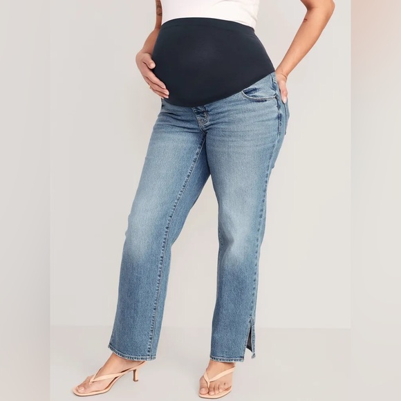Old Navy Maternity Full Panel OG Loose Side Split Jeans in sz 12S - Picture 1 of 5